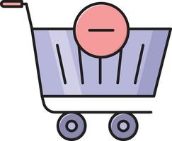 cart remove vector illustration on a background.Premium quality symbols.vector icons for concept and graphic design.
