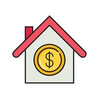 dollar house vector illustration on a background.Premium quality symbols.vector icons for concept and graphic design.