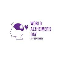 ilustración del icono del vector del día mundial de alzheimer