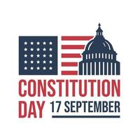 American constitution day badge vector logo icon isolated on white background