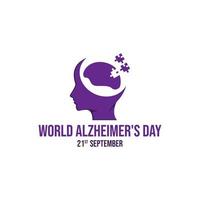 ilustración del icono del vector del día mundial de alzheimer