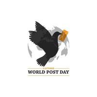 9 october world post day vector design image