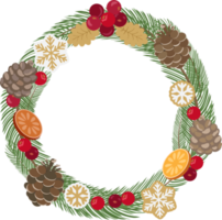 pine cone flower wreath png