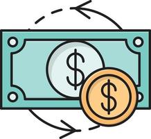 ilustración vectorial de transferencia de dinero en un fondo. símbolos de calidad premium. iconos vectoriales para concepto y diseño gráfico. vector