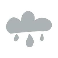 Vector sky doodle illustration for design. Cloud element isolated on white background
