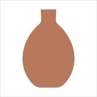 Vector illustration of modern ceramic vase. Single element in trendy boho style isolated on white background