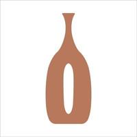 Vector illustration of modern ceramic vase. Single element in trendy boho style isolated on white background