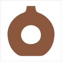 Vector illustration of modern ceramic vase. Single element in trendy boho style isolated on white background