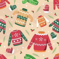 Christmas Ugly Sweater Pattern vector