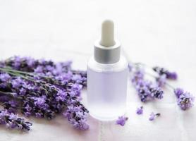 Aromatherapy lavender bath salt and massage oil photo