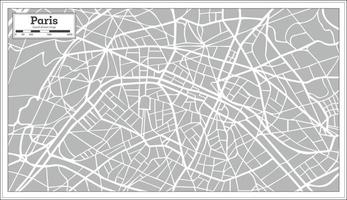 Paris Map in Retro Style. Hand Drawn. vector