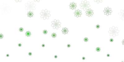 Light Green vector natural backdrop with flowers.