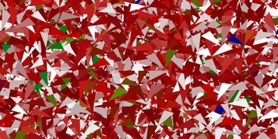 Light green, red vector background with polygonal forms.