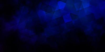 Dark BLUE vector background with triangles, cubes.