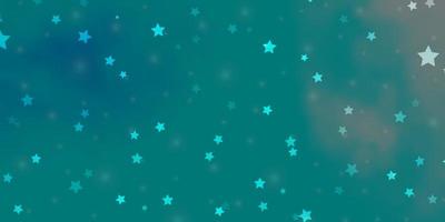 Light BLUE vector background with colorful stars.