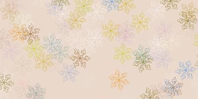 Light blue, yellow vector doodle pattern with flowers.