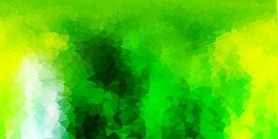 Light green, yellow vector abstract triangle texture.