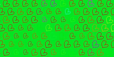 Light Multicolor vector texture with lovely hearts.