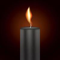 Black Candle Flame. vector