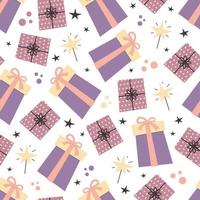 Gift boxes seamless pattern. Background for wallpapers, textiles, wrapping papers, fabrics, web pages. vector