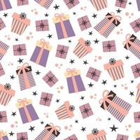 Gift boxes seamless pattern. Background for wallpapers, textiles, wrapping papers, fabrics, web pages. vector