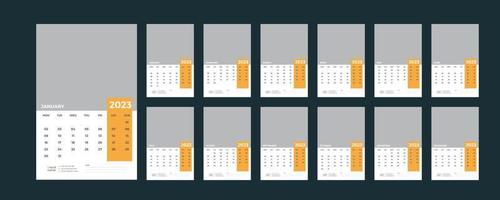 Wall Calendar 2023 vector