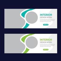 diseño de banner web interior vector