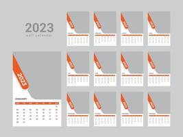 Wall Calendar 2023 vector