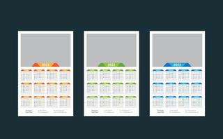 calendario de pared de una página 2023 vector