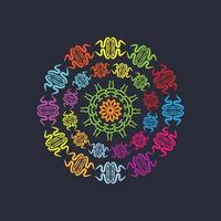 patrón de lujo en el fondo. plantilla de mandala vectorial. elementos de diseño. motivos tradicionales turcos e indios. excelente para telas y textiles, papel tapiz, embalaje o cualquier idea deseada, y diseño colorido vector