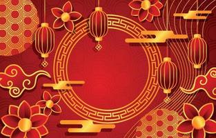 Chinese New Year Deep Red Background vector