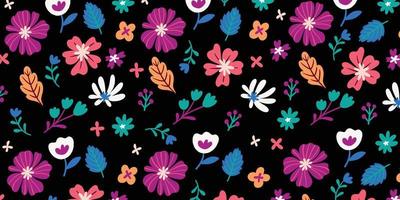 floral de moda para un lindo diseño de ilustración de fondo. fondo de pantalla de moda en patrón de estilo dibujado a mano vector