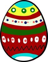 Multicolor mexican egg, illustration, vector on white background.
