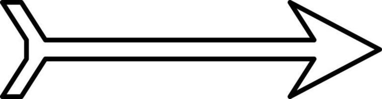 White arrow with a tail pointing to the right, illustration, vector on white background.