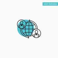 Connected Connections User Internet Global turquoise highlight circle point Vector icon