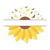 Beautiful and natural sunflower illustration vector