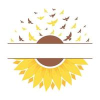 Beautiful and natural sunflower illustration vector