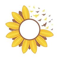 Beautiful and natural sunflower illustration vector