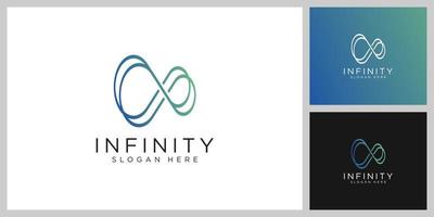 Infinity tech logo with line art style vector