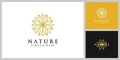 flower nature logo design template vector