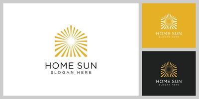 home and sun logo vector design