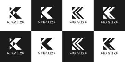 conjunto de iniciales letra k diseño de vector de logotipo abstracto