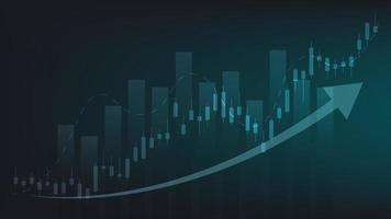 antecedentes financieros y comerciales. el gráfico de barras y el gráfico de velas muestran el precio de negociación del mercado de valores vector