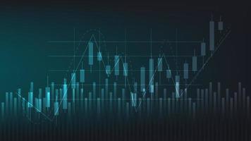 antecedentes financieros y comerciales. el gráfico de barras y el gráfico de velas muestran el precio de negociación del mercado de valores vector