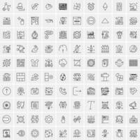 100 iconos de negocios para web y material impreso vector