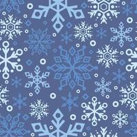Snowflakes Seamless Pattern Flat Color Background vector