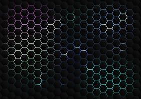 Abstact multicolored technology background and hive pattern. vector