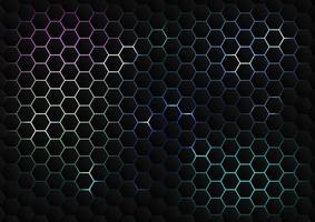 Abstact multicolored technology background and hive pattern. vector