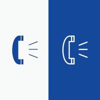 Answer Call Client Support Customer Support Line and Glyph Solid icon Blue banner Line and Glyph Sol vector