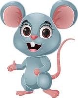 Cute little mouse cartoon presenting vector
